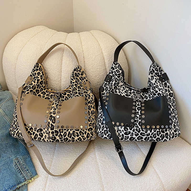 CMM Womens Leopard Print Large Capacity Tote Bag New Casual Shoulder Bag Crossbody Bag Armpit Bag for Women