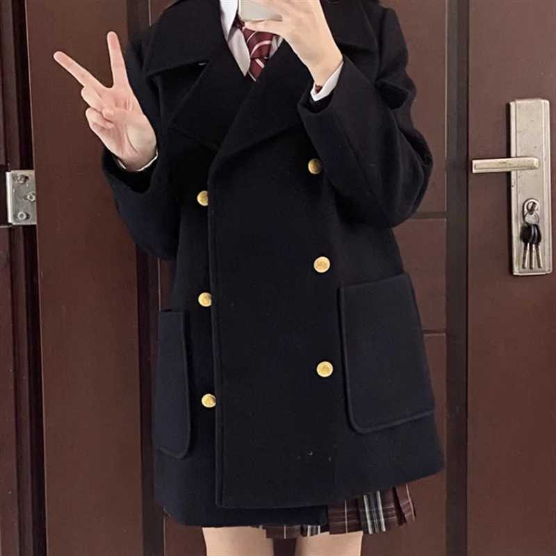 Spring and Autumn New Fashion Womens Woolen Coat Loose Commuting and Leisure College Style Flip Collar Suit CoatX241009