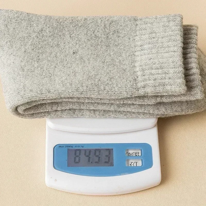 3 pairs of mens woolen socks for couples solid winter snow Christmas gift cashmere Malino thick woolen looped socks 241009