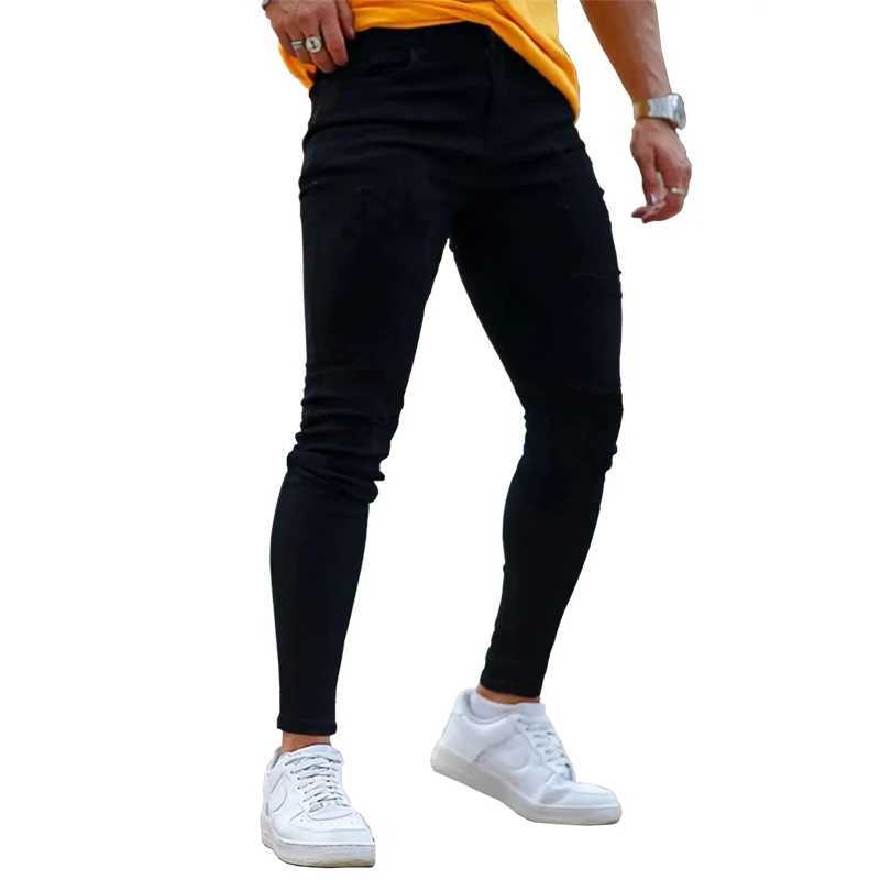 Men Sknny jeans Pencil pant Solid Color Straight Classic Denim Trousers Casual Daily For Office Parties Male Cowboy PantsX241009