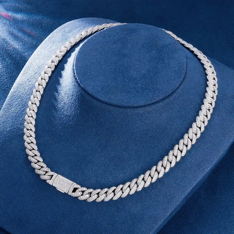 10mm S Sier Dia Vvs Clarity with Gra Certificate Moissanite Cuban Chain