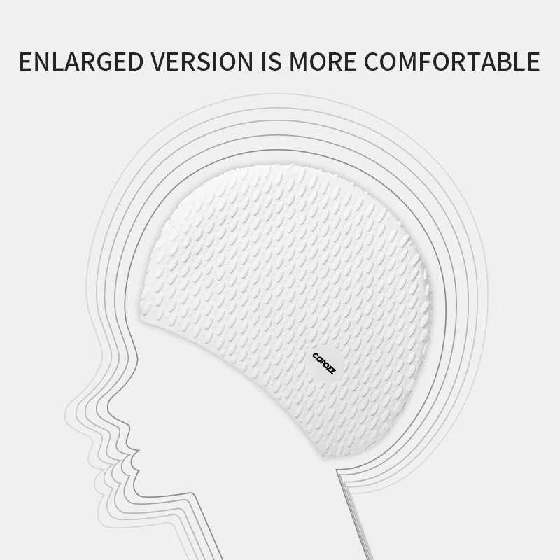 Summer solid color particle swimming cap high elasticity silicone waterproof earmuffs mens womens and adult swimming pool caps CL241009