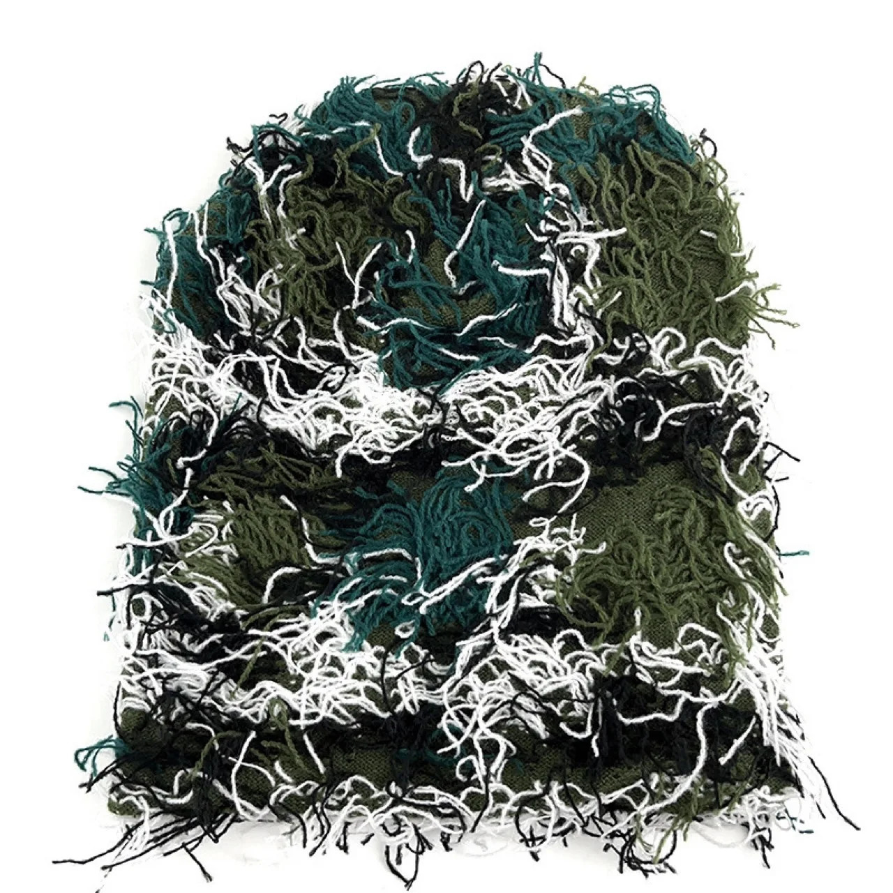 Hip Hop Balaclava Distressed Knitted Hat Winter Full Face Ski Mask Beanie Neutral Outdoor Camo Warm 241009