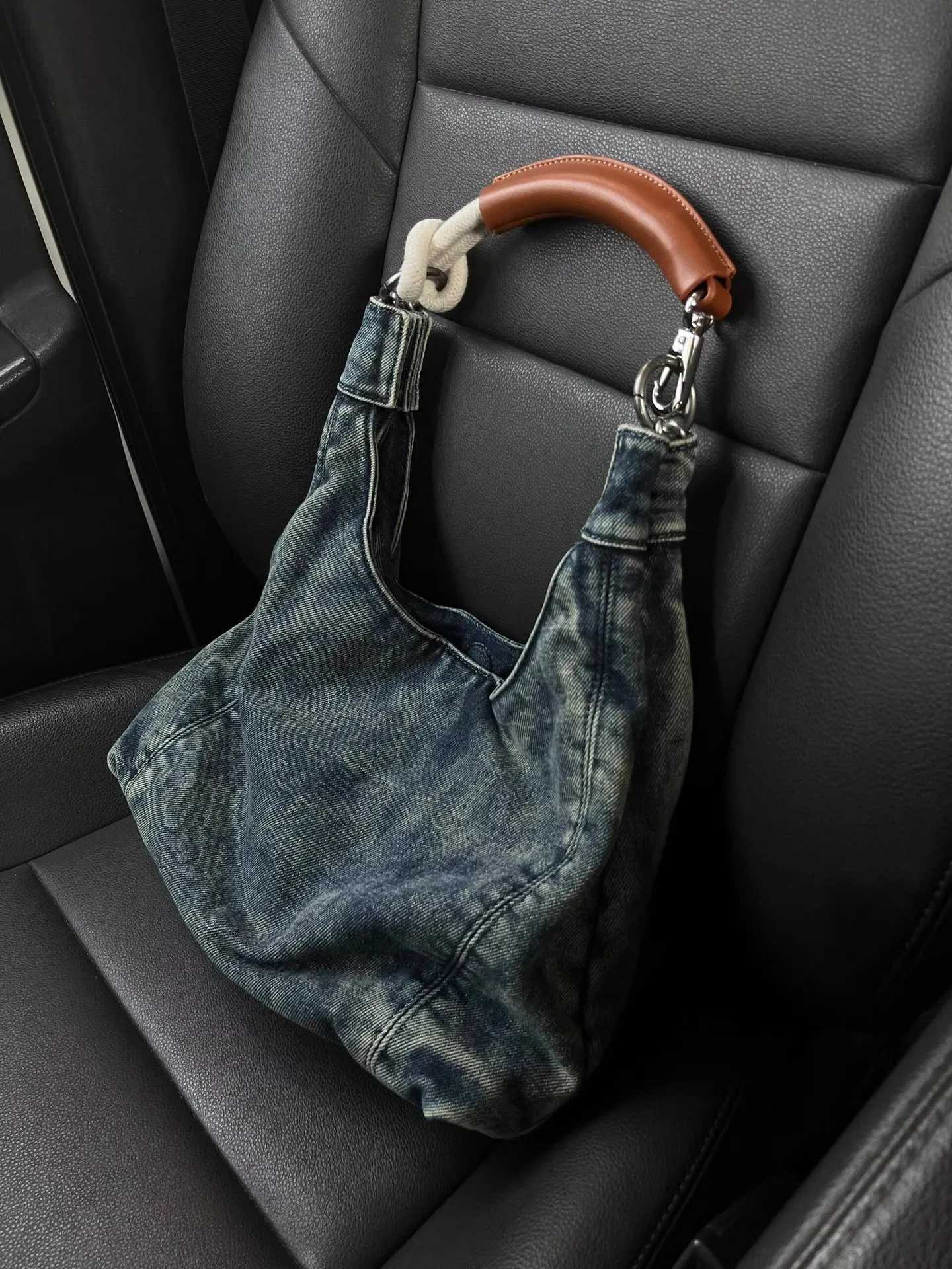 Denim Fabric Shoulder Bags for Women 2024 Luxury Designer Purses and Handbags Blue Underarm Hobos Casual Street Crossbody Totes 241009