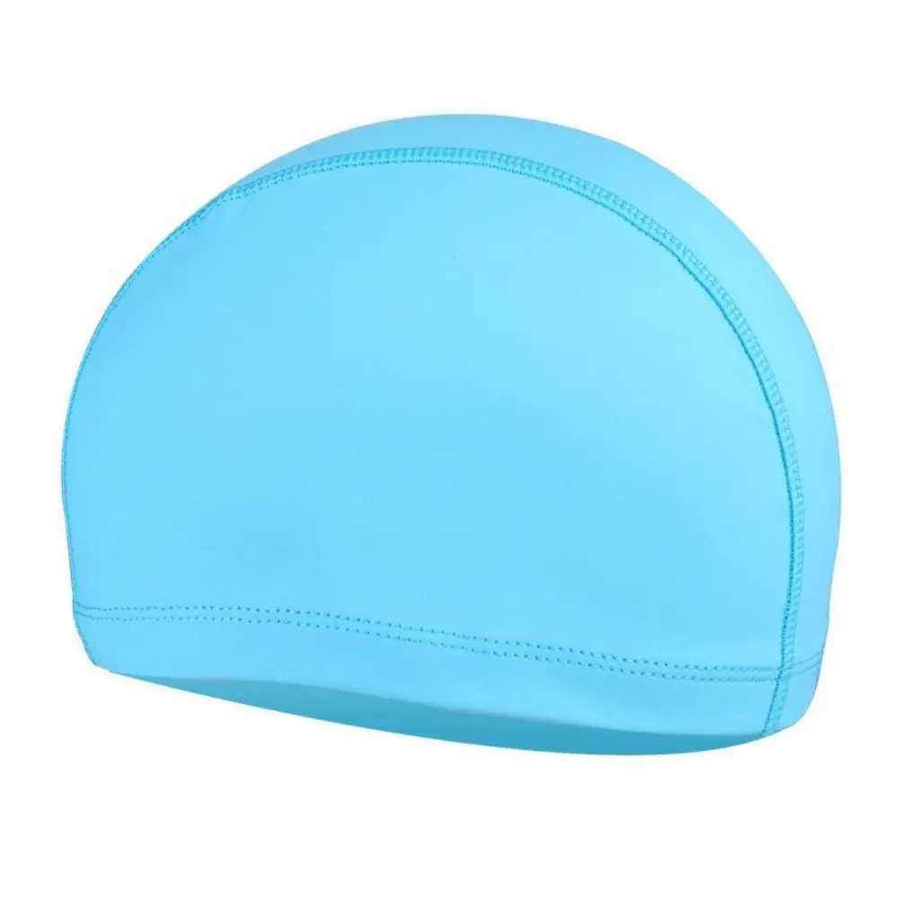 PU PU fabric swimming cap waterproof ear protection swimming pool cap flexible adult long hair swimming cap CL241009