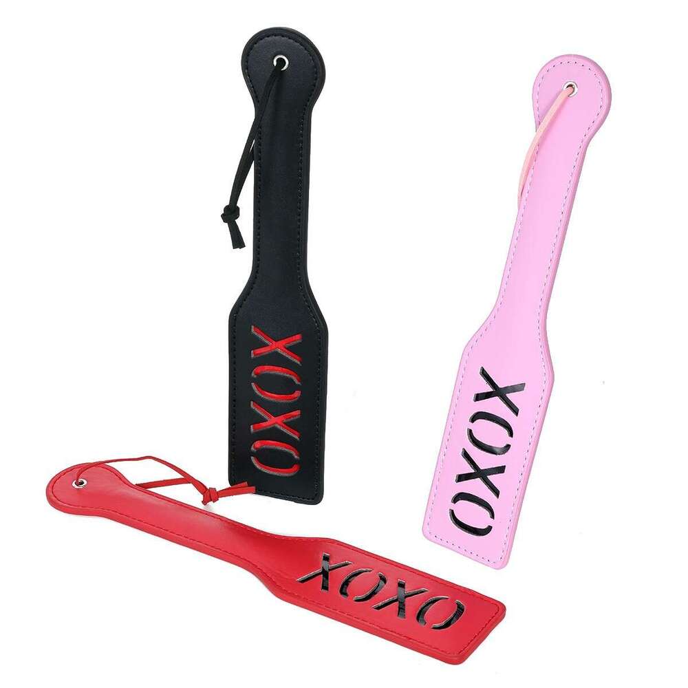 Cross border fun xoxo leather racket manufacturer direct sales sm hand racket sp tool spanking BDSM leather racket Amazon