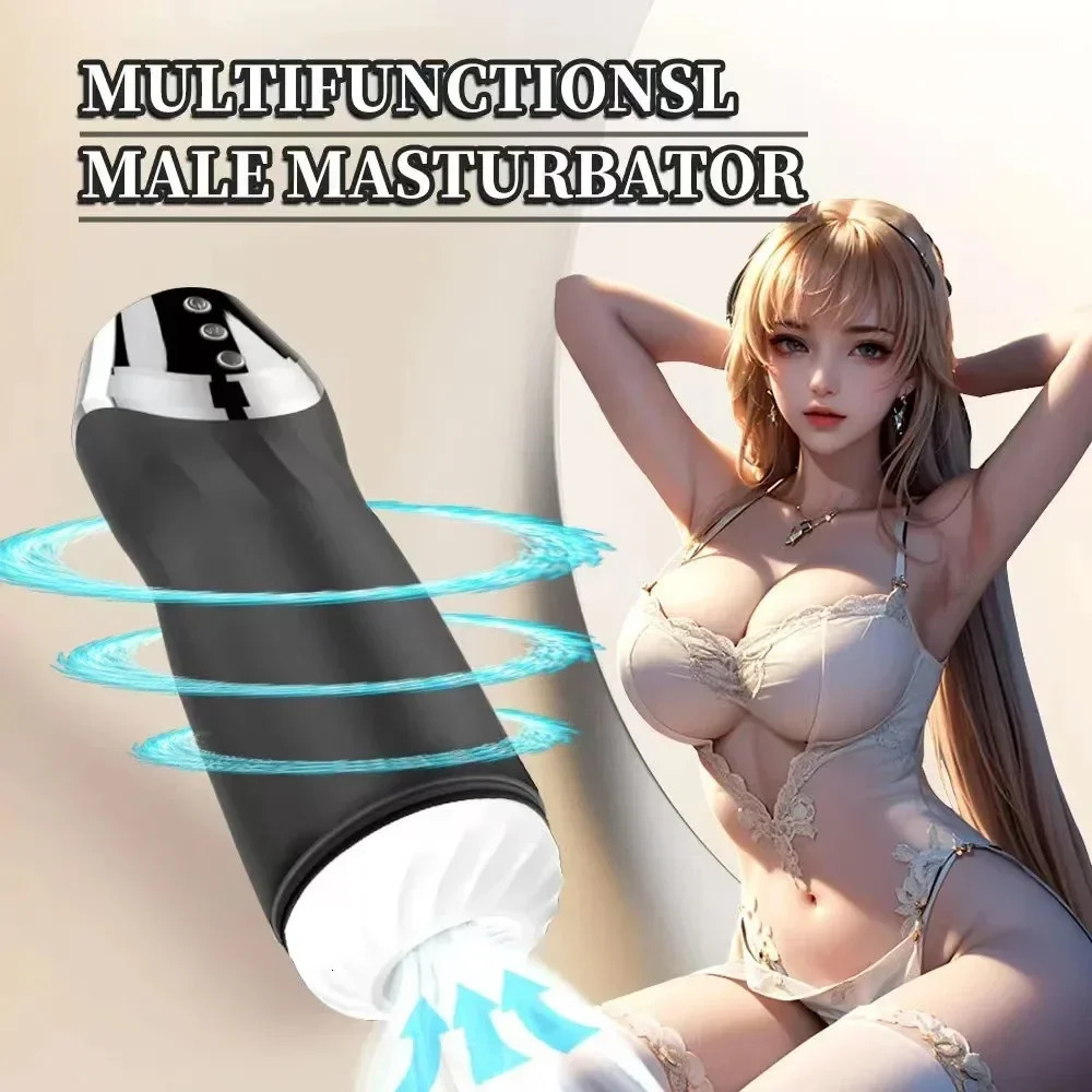 Automatic Male Masturbator Cup Sucking Vibration Oral Sex Machine Real Vagina Penis 240914