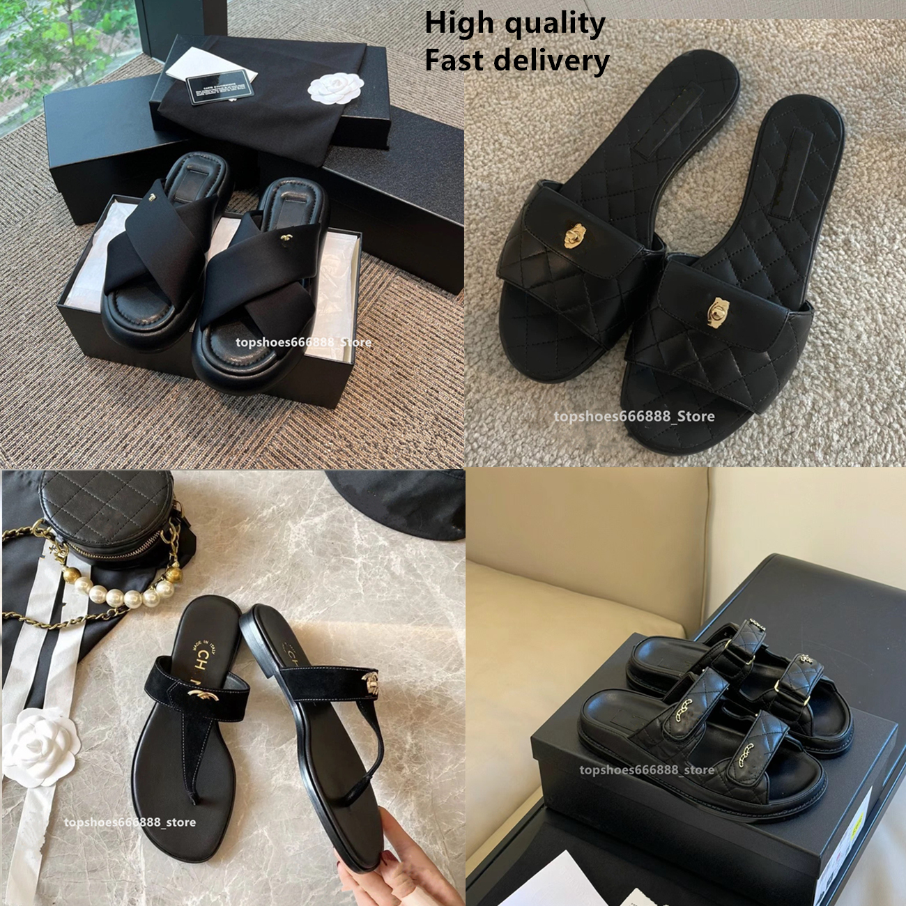 Paris 2024 New Luxury designer Women Sandals quilted chan Jelly Style Casual Women Flat Slippers Summer Beach Women Slides Macaron sandalias Tories thong cha