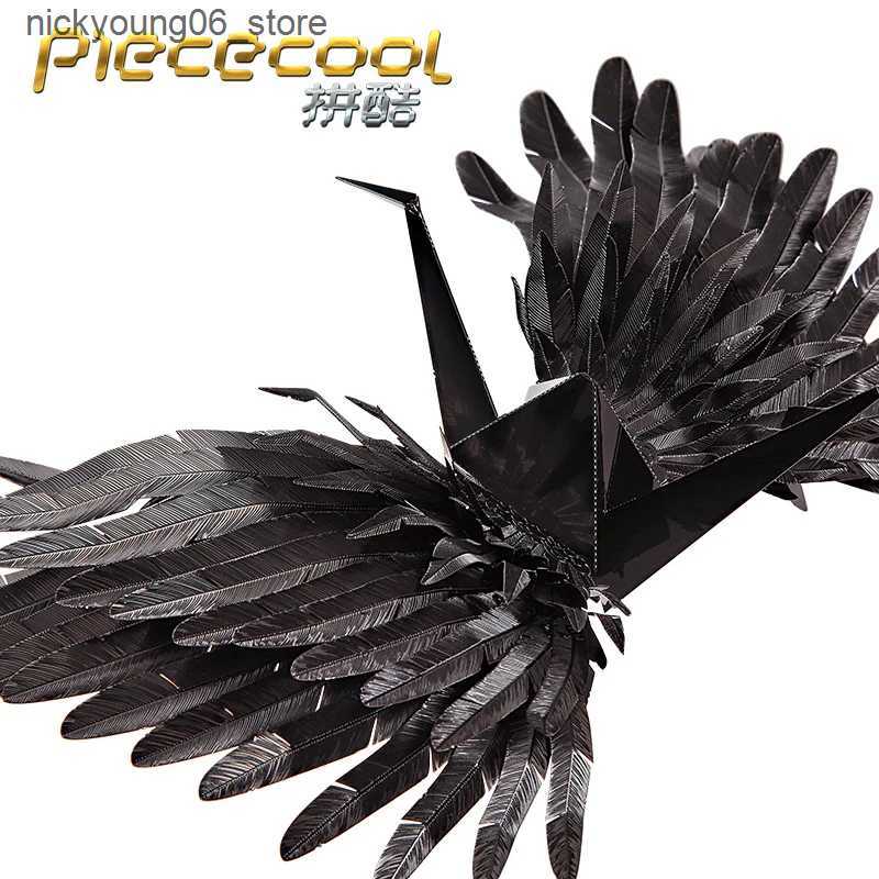 3D Puzzles 2018 Piececool 3D Metal Puzzle gold and black Lucky Crane DIY Laser Cut Puzzles Jigsaw Model For Adult Kids Educational Toys L240910