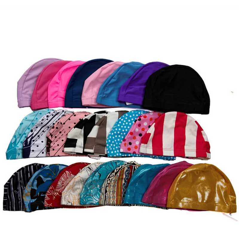 1 customized printed swimming cap no size flower shower cap protecting ears hair mens womens adult swimming pool cap CL241009