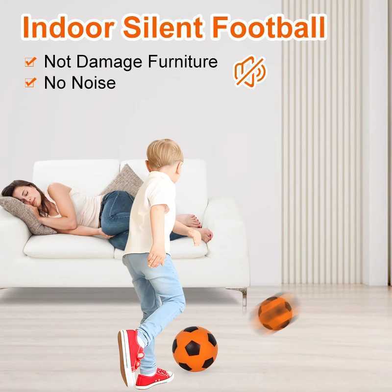 Size 2/3 Sint Football for Child Indoor Sports Game PU foam Soccer Quiet Bounce Ball for Boys 1-10W241008