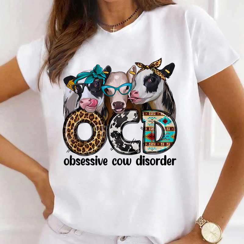 Womens T Shirts Letter Print White Slim Short Sleeve T-shirt Women Summer Outdoor Fashion Cloth