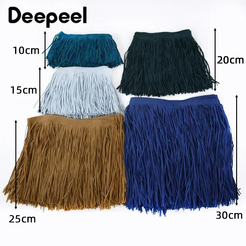 1 meter deep 10-30cm suede fringe edge decoration colorful lace ribbon bag clothing decoration DIY sewing process accessories 241008