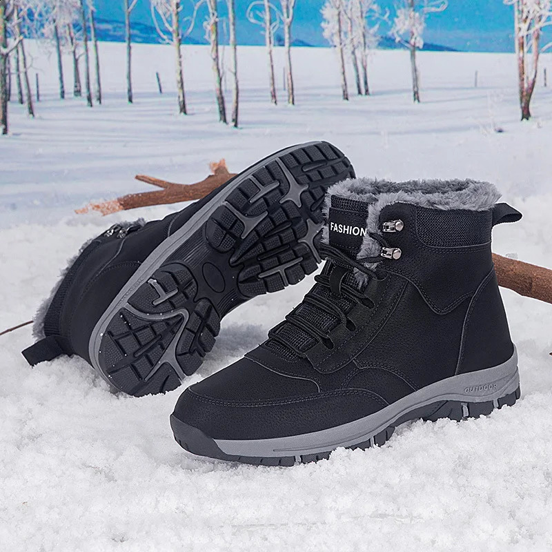 Mens winter snow boots womens waterproof sports shoes super warm mens boots outdoor mens hiking boots work travel shoes size 37-47 240923