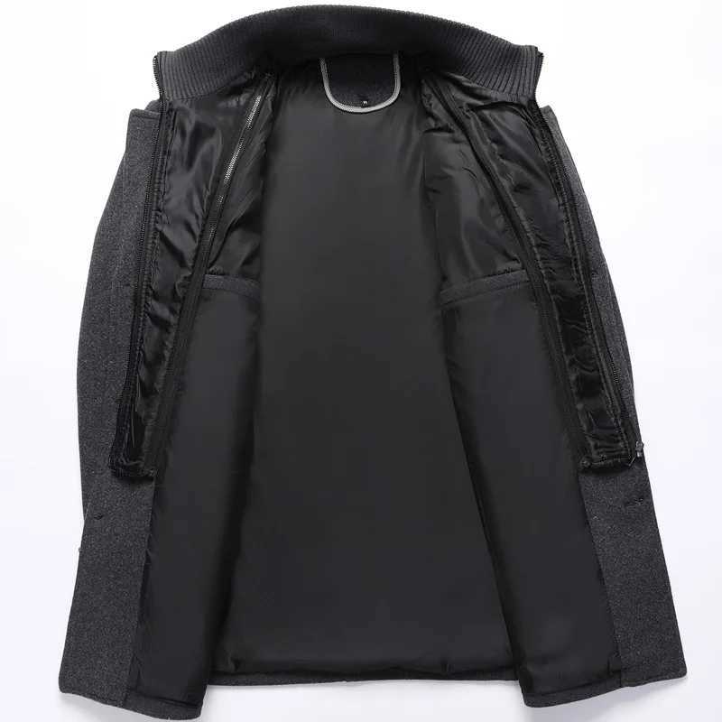 Men Business Casual woolen overcoat Top Grade Man Jacket 2024 New Arrival Classic Long Jacket double Collar Coat Keep Warm parka LX241009