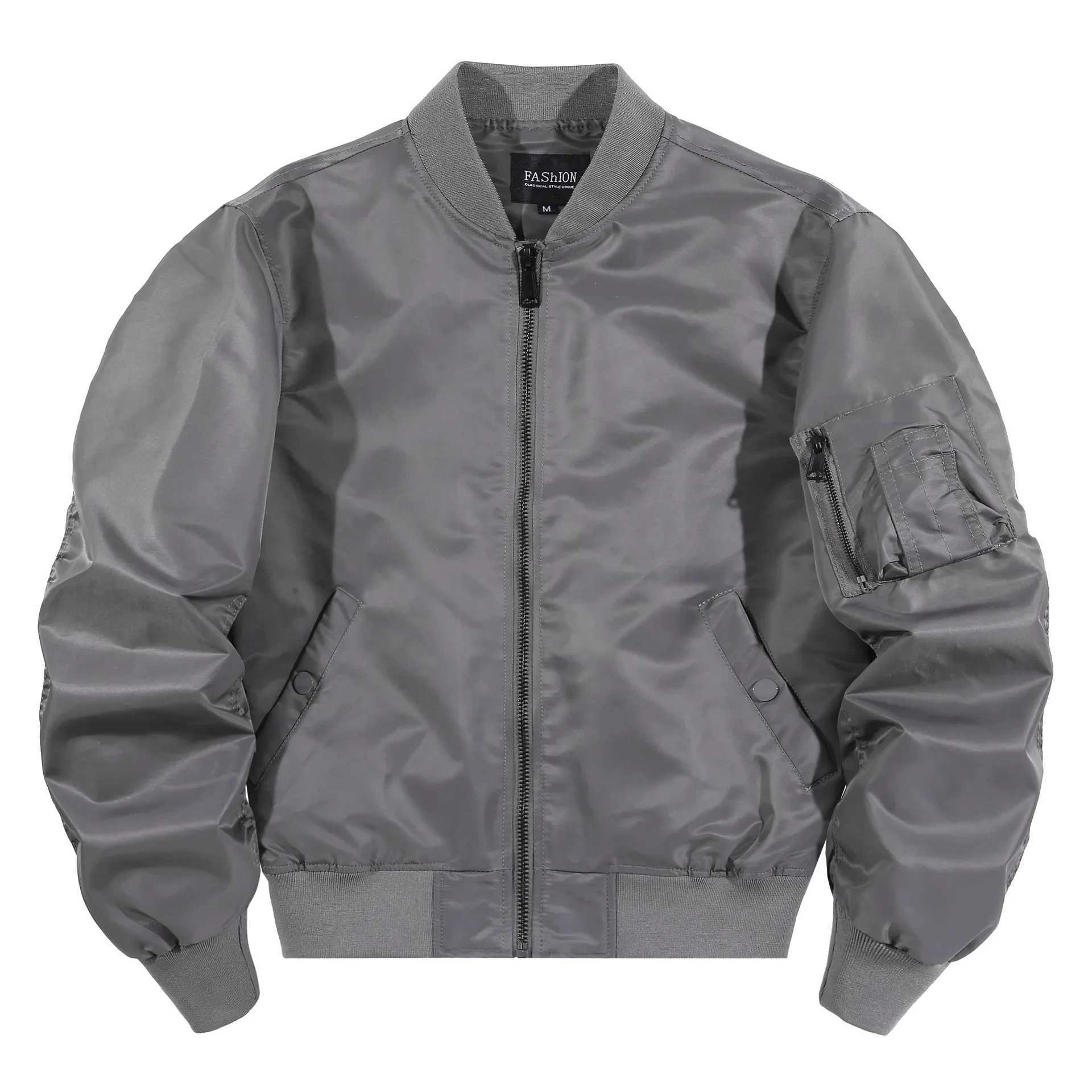 Boys retro red bomber jacket oversized spring short sleeved windproof jacket mens zipper flight jacket baseball jacket Plus size 5XL Y241009