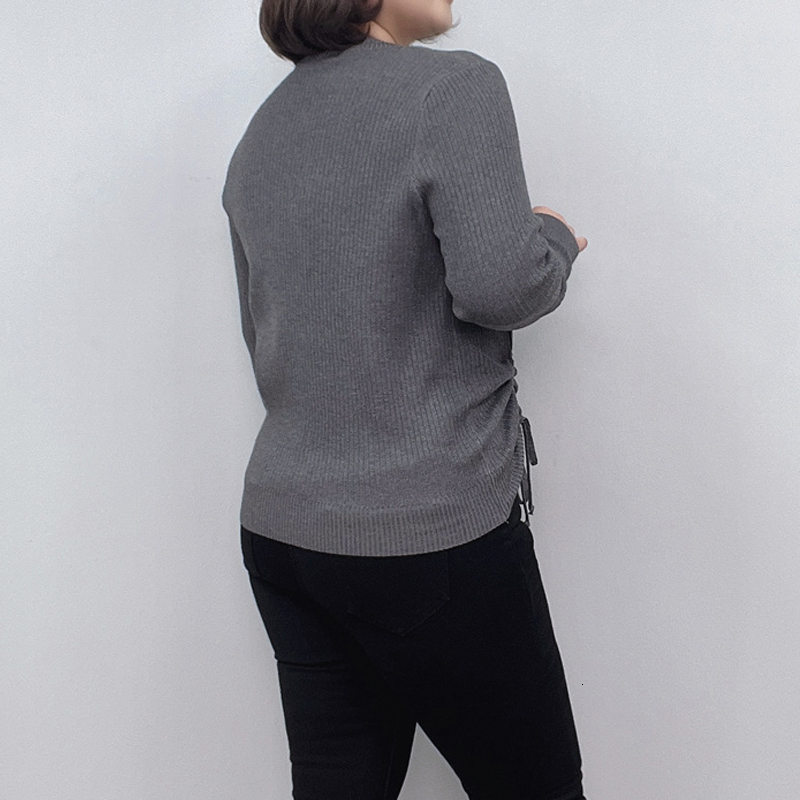 Women's Long Sleeve Knitted Sweater, Loose Button, Drawstring Jumpers, Casual Pullovers, Plus Size, Autumn, Winter, New, 2024