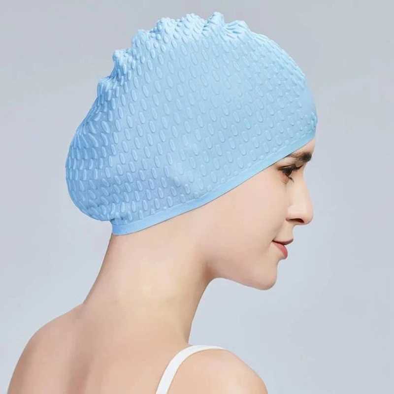 Fashionable silicone swimming cap adult solid swimming cap high elasticity waterproof ear protection hair protection water sports ultra-thin cap CL241
