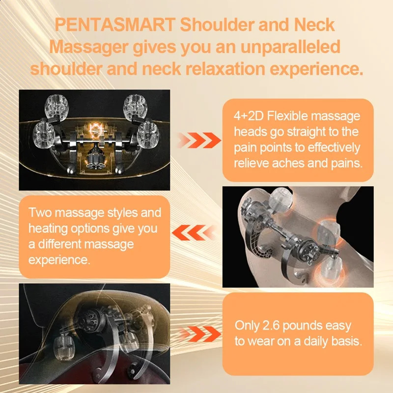Wireless neck and back massager electric neck and shoulder massager 6D finger pressure kneading massager Shawl Ceramic trapezoidal massager 241008