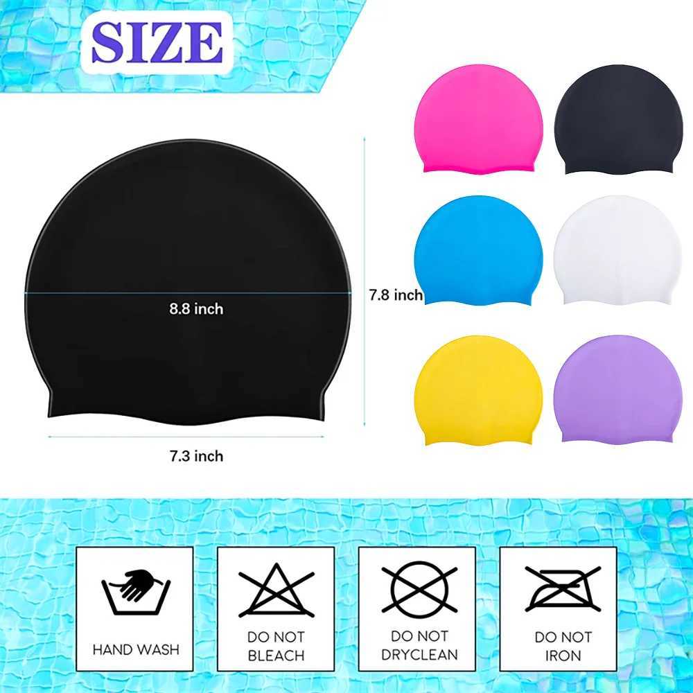 Professional silicone swimming cap suitable for men women hair protection anti slip shower cap high elasticity rubber swimming pool cap durable CL2410