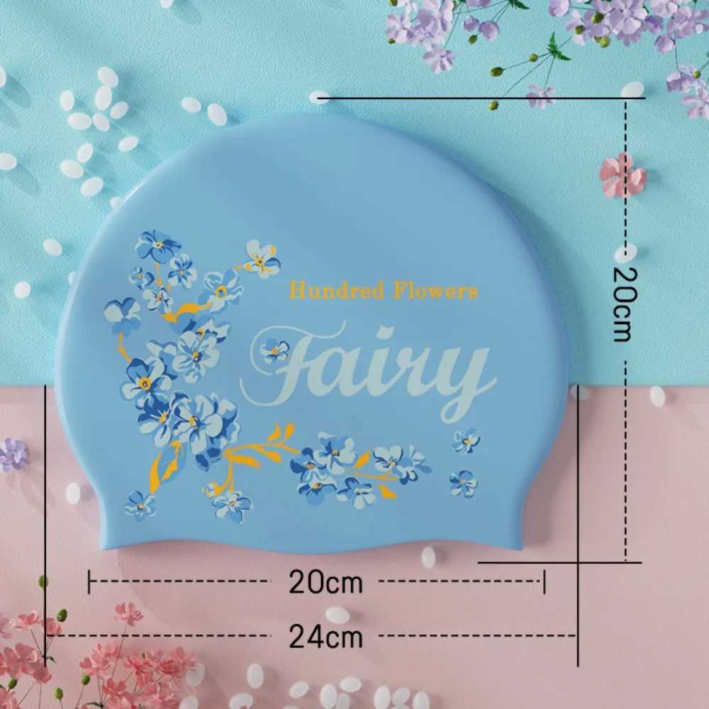 Silicone swimming cap high elasticity waterproof womens ear protection long hair sports large swimming pool cap no size diving cap CL241009