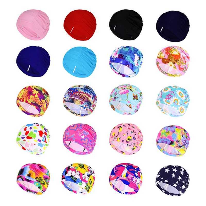 Womens high elasticity swimming cap long hair shower cap womens elastic mop water sports elastic nylon turbine swimming pool diving cap CL241009