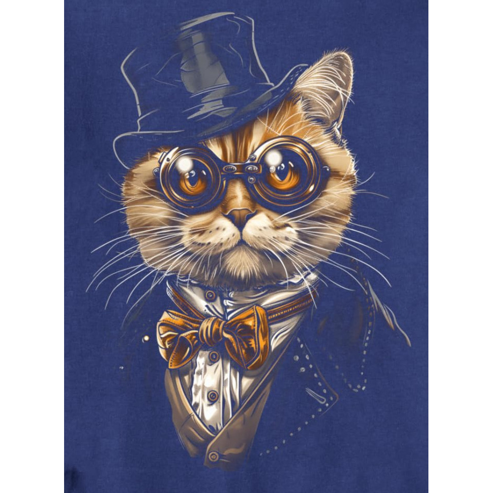 Long Sleeve Shirts for Men sweatshirt Cat Lover Apparel Hipster Cat With Monocle Funny Cat Dad Sweatshirt Tee Streetwear Casual tops clothes
