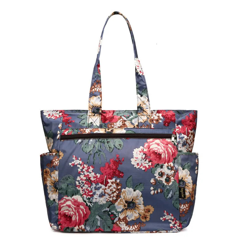 Womens nylon floral printed shoulder bag waterproof womens handbag shopping bag travel beach bag womens backpack 241008