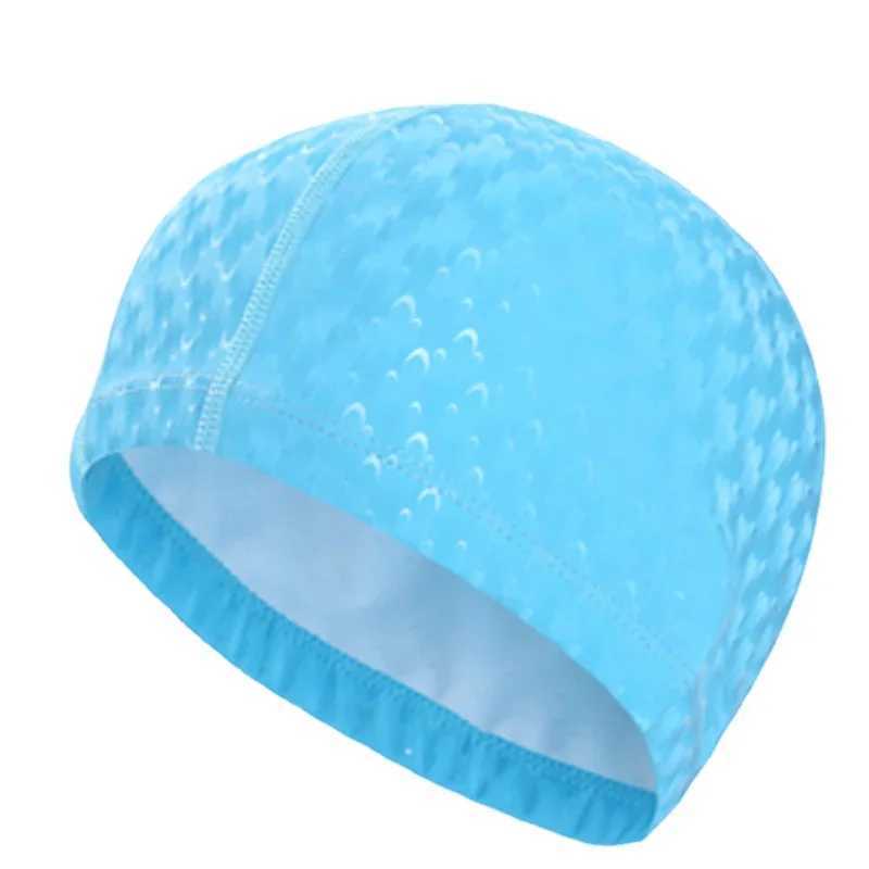 New swimming accessory PU swimming pool cap 2024 adult mens/womens ear protection polyurethane anti slip professional swimming cap CL241009