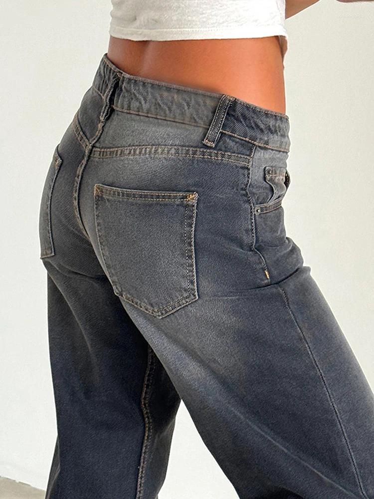 Womens Jeans 2025 Y2K High Waist Baggy For Women Fashion Loose Denim Wide Leg Pants Casual Female Clothing XS-XL Drop