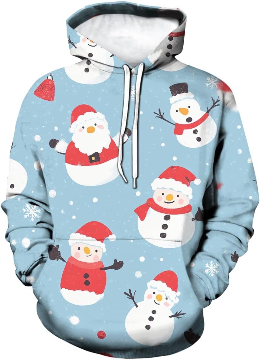 Hoodie for Mens Womens Mens Christmas Hoodie 3D Printed Long Sleeve Unisex Hoodies Casual Graphic Pocket Hooded Pullover Graphic tracksuit
