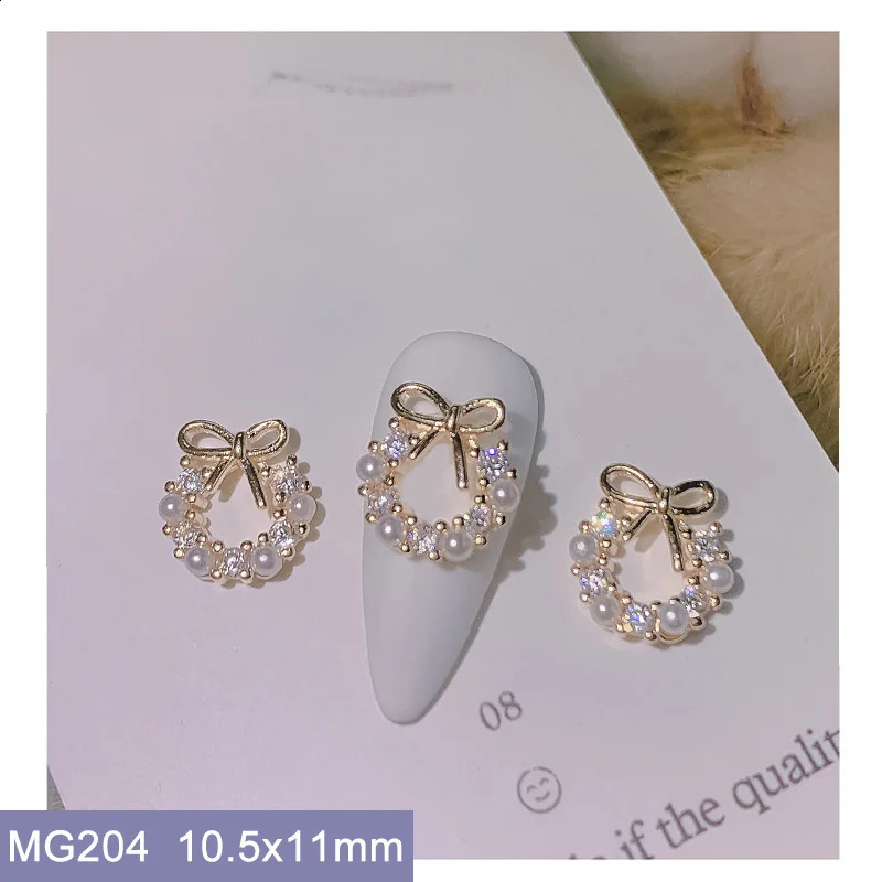 10 pieces of MG204 Christmas earrings granite zircon nails art crystal jewelry rhinestone nail accessories decorative charm 241008