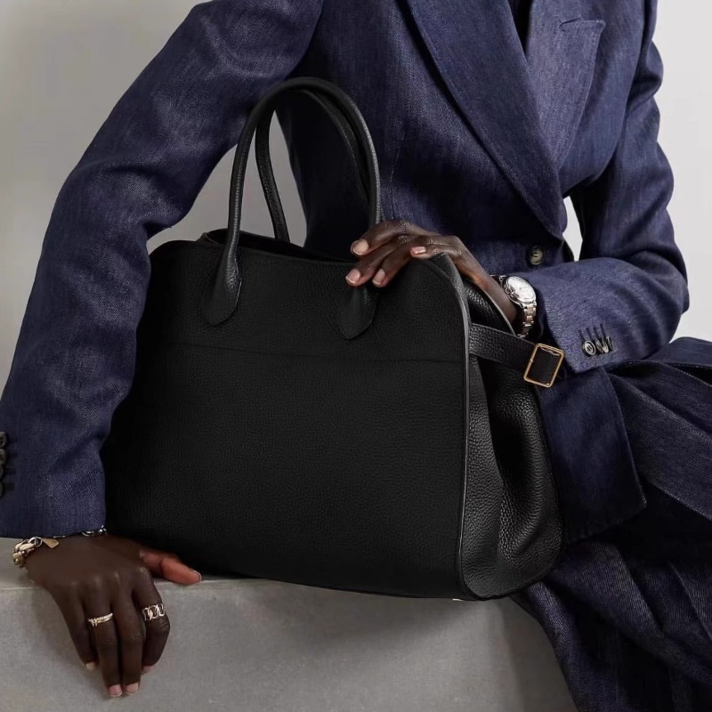 2024Design Handbag Leather High-Capacity Commuting Fashionable Suede Tote Vintage Top Handle Retro Shoulder Bag