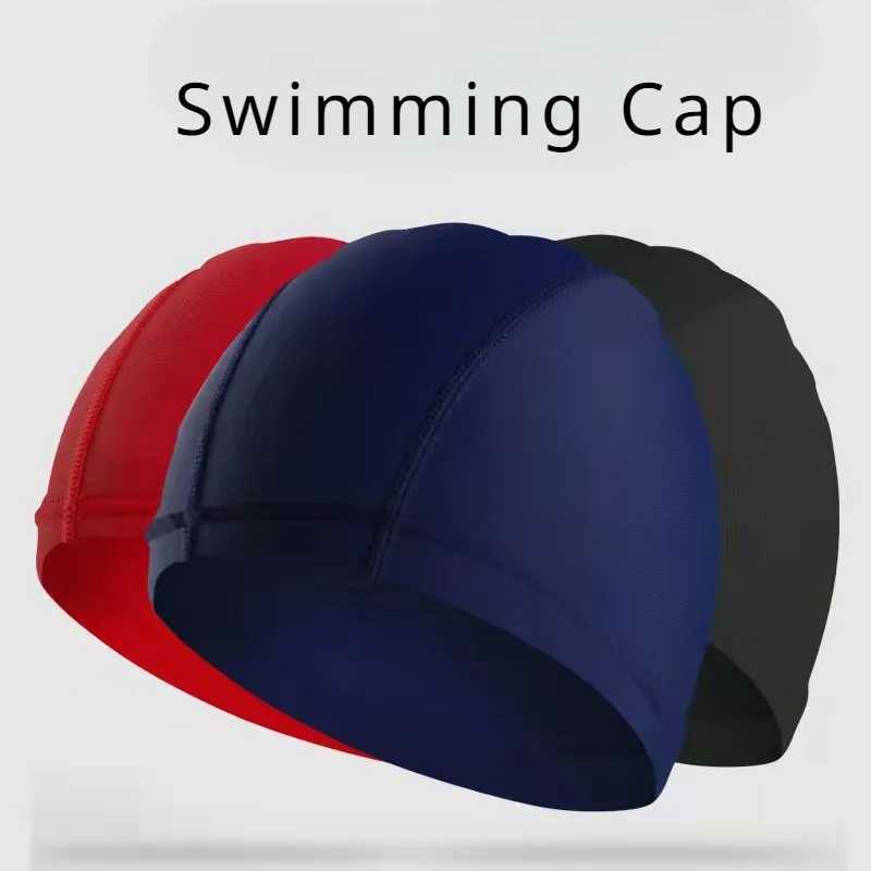 Solid color swimming cap fabric protective earmuffs sports Siwm swimming pool cap sports ultra-thin shower cap CL241009