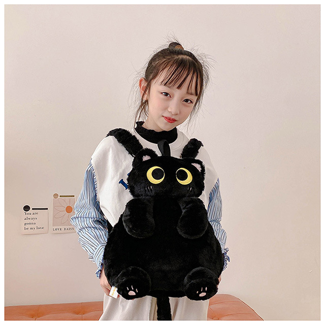 Kids Kawaii Plush Cute Soft Big Eyes TLXT Cat Toy Backpack Large-capacity Stuffed Animals Bags Boys Girls Toy School Shoulder Bags