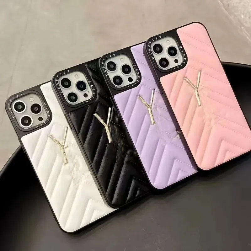 Fashion designer Leather PU Silicone phone case For iphone 16 16plus 16promax 15 14 13 12 11 pro max anti-drop hot gold full package cases