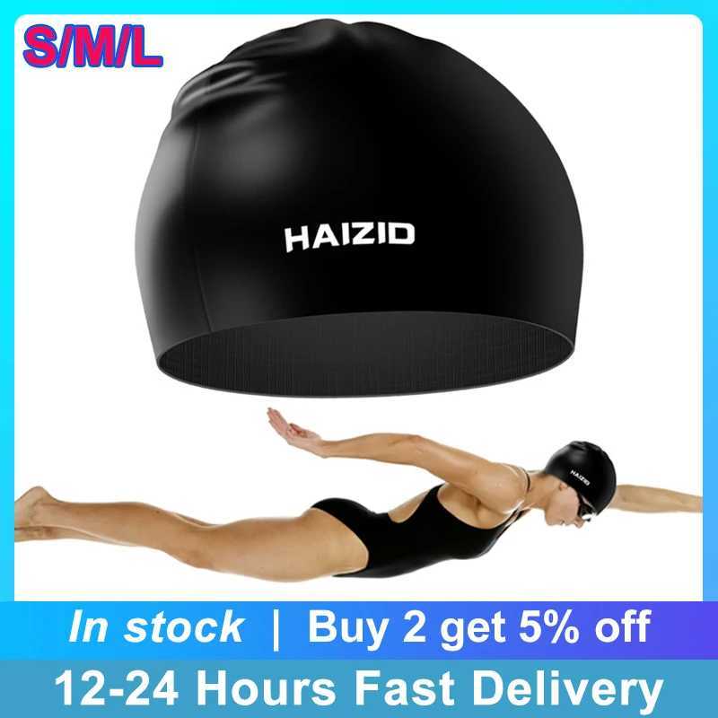 S/M/L Swimming Hat for Women Waterproof Swimming Ear Protection Long Hair for Adults High Elasticity Large Silicone Diving Hat CL241009