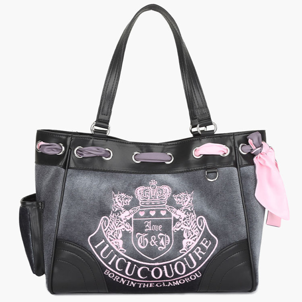 Vintage Y2k Retro Chic Embroidery Veet Shoulder Bag Ladies Large Capacity E-Girls Tote Bags Shopping Handbags For Women b28c