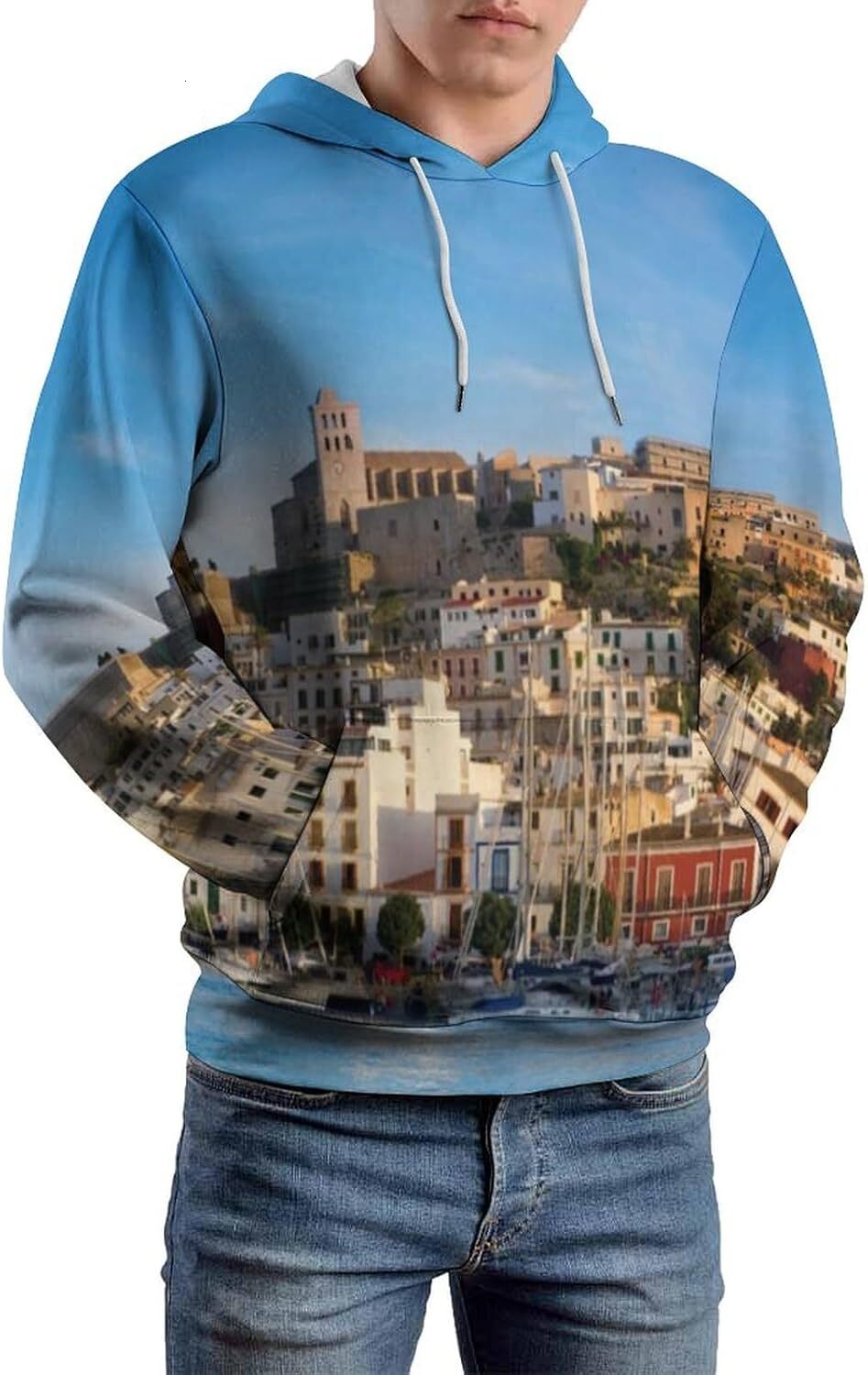 Hoodie for Mens Womens Mens Unisex Novelty Hoodies San Diego California Riverside Mirror Scenery Hooded Sweatshirt Graphic Hoodies sweatshirt