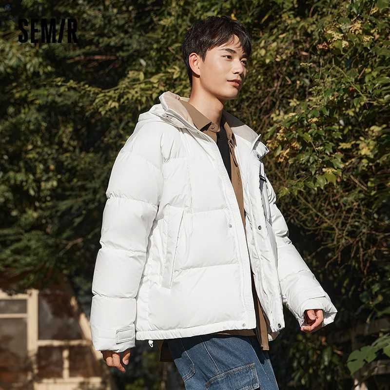 Semir Down Jacket Men 2023 Winter New Simple Solid Color Comfortable Warm Commuting Casual Jacket LX241009