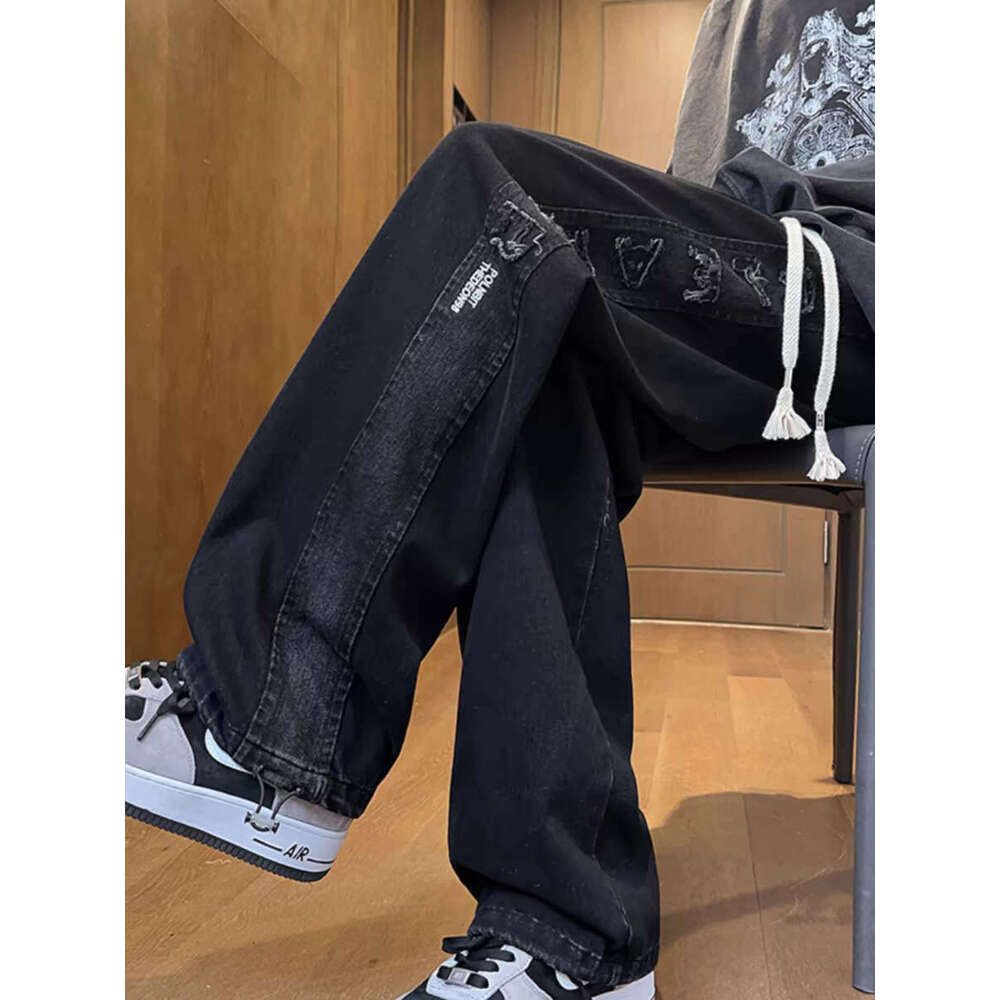 Men's Jeans Loose Straight Leg Casual Long Pants For Teenagers, High School And Middle School Students, Spring And Summer Trendy Brand Pants