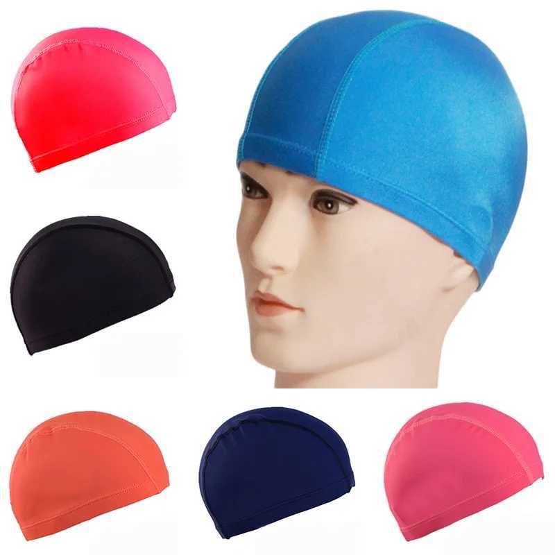Ultra thin shower cap no size comfortable swimming cap suitable for men and women elastic nylon earmuffs long hair swimming cap CL241010