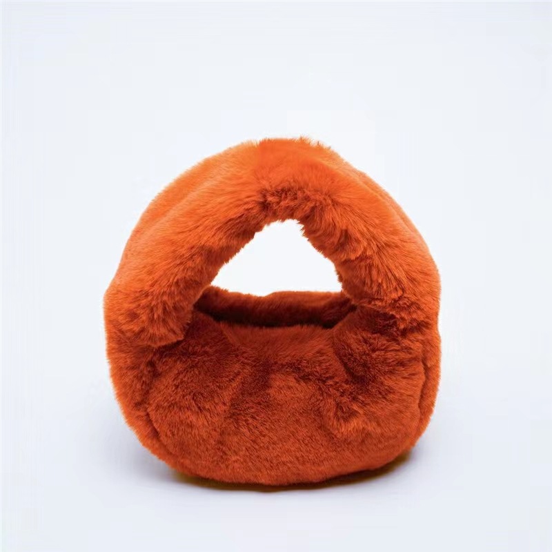 Cross-border women's bag New plush bag Light beige faux fur fur bags Children's bag