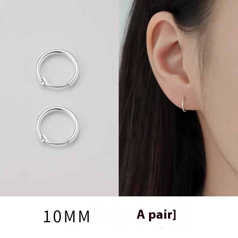 Pure sier needle ring 2024 new style niche high-end light women's earrings