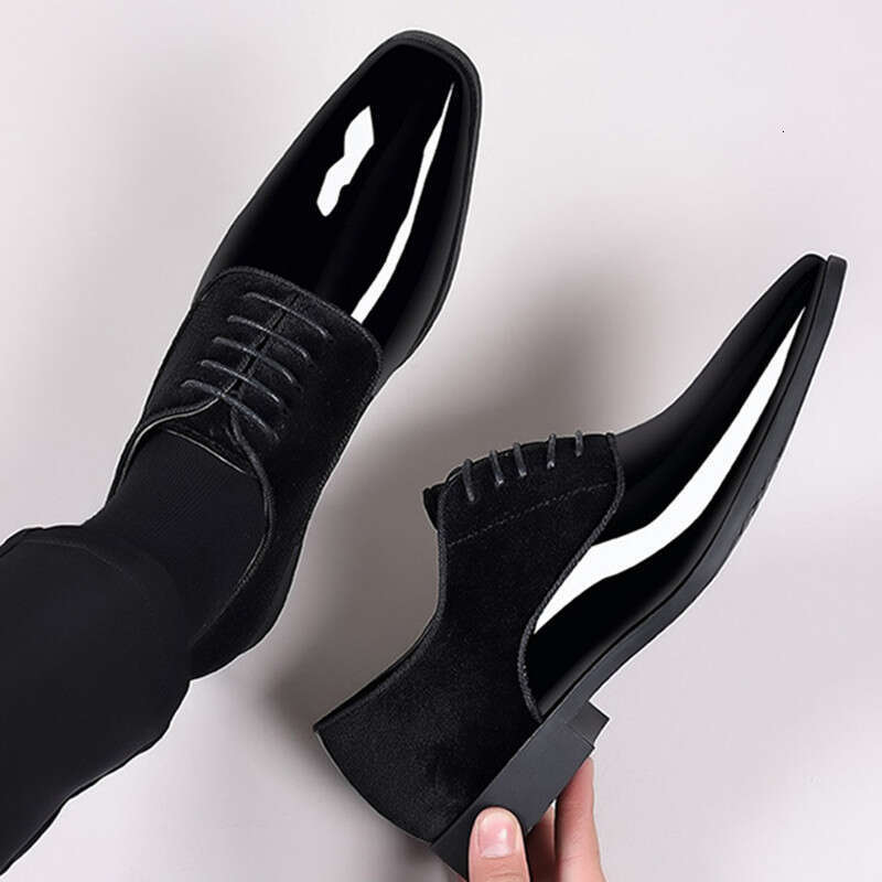 Mens Patent Leather Lace Up Oxfords Dress Pointed Toe Wedding Business Party Work Office Shoes Men Big Size 50