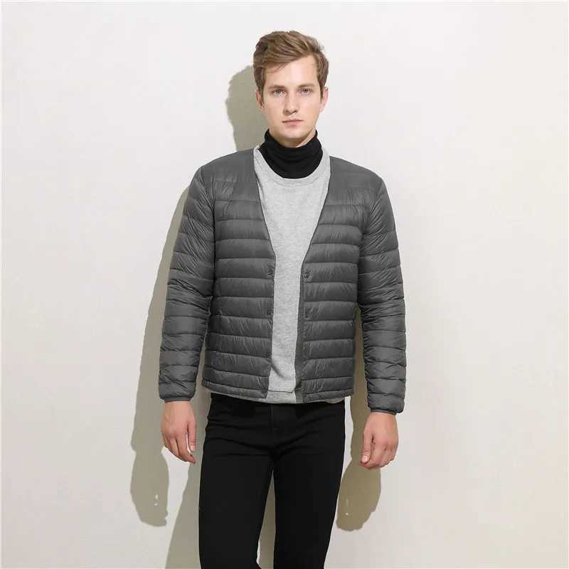 0-10 2024 New Autumn Man Puffy White Duck Down Jackets Light Weight Breathable Warm Winter Coat Portable Men Thin Parkas LX241009