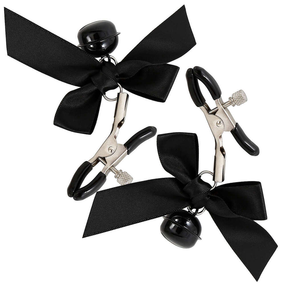 Bell shaped breast clip with adjustable bow for women, female clip for women, female clip for adults, romantic SM alternative toy manufacturer