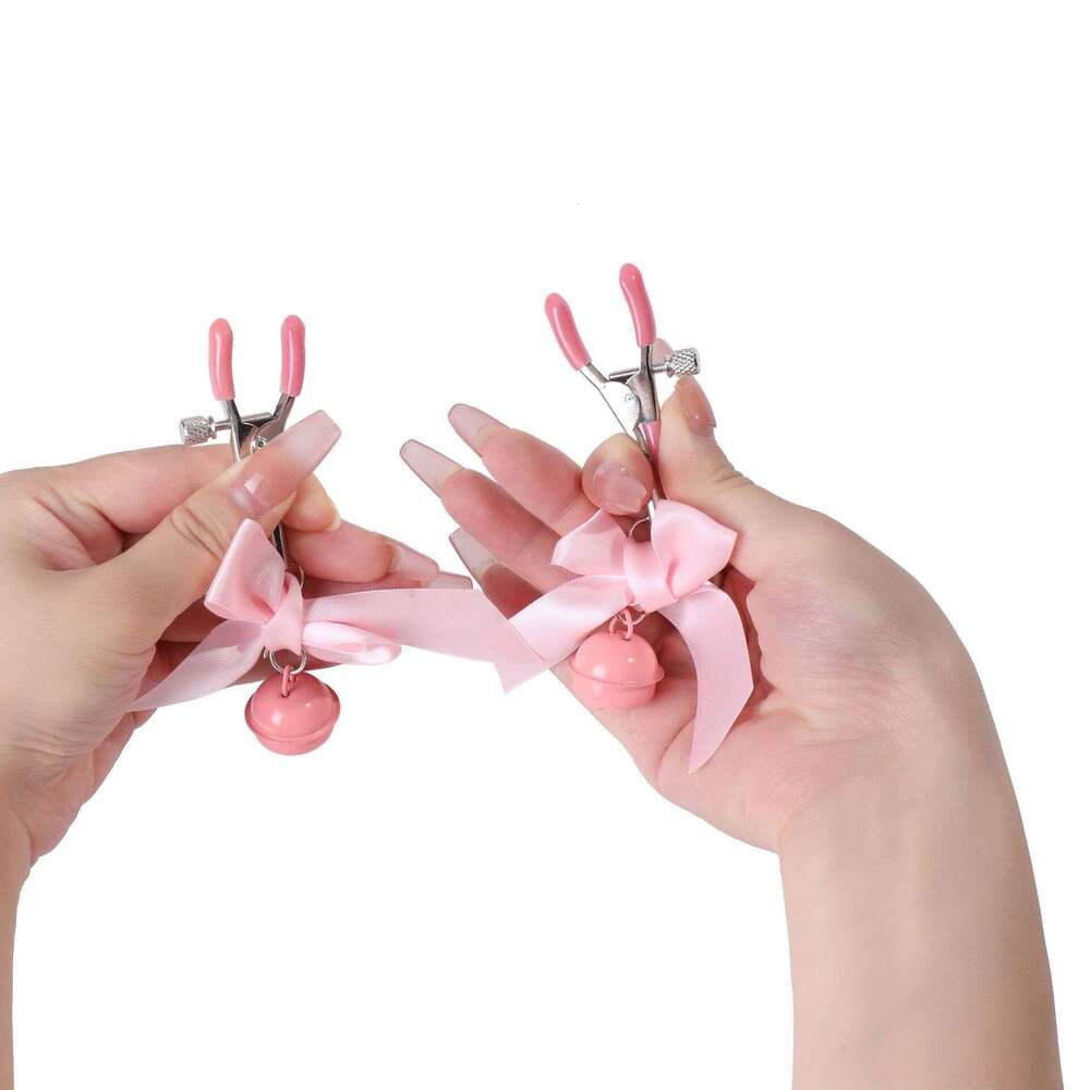 Bell shaped breast clip with adjustable bow for women, female clip for women, female clip for adults, romantic SM alternative toy manufacturer