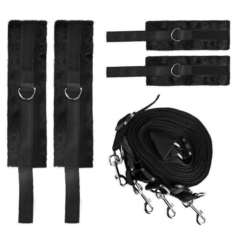 Manufacturer direct sales SM sex toys, alternative toys, bed restraints, handcuffs, foot cuffs, set of plush bed straps