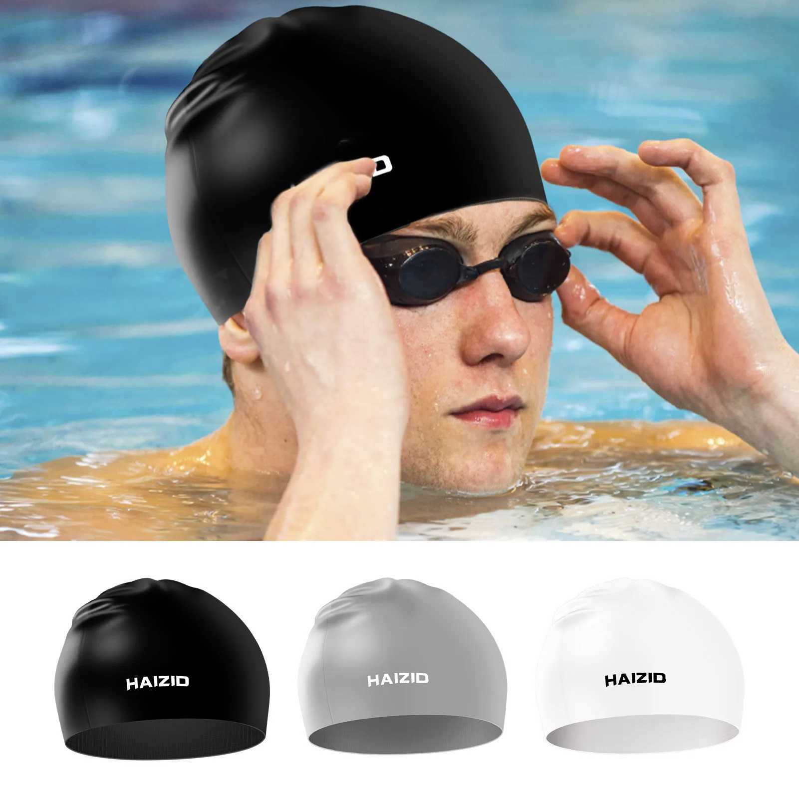 S/M/L Swimming Hat for Women Waterproof Swimming Ear Protection Long Hair for Adults High Elasticity Large Silicone Diving Hat CL241009